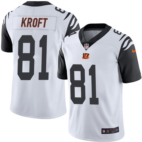 Nike Bengals #81 Tyler Kroft White Men's Stitched NFL Limited Rush Jersey